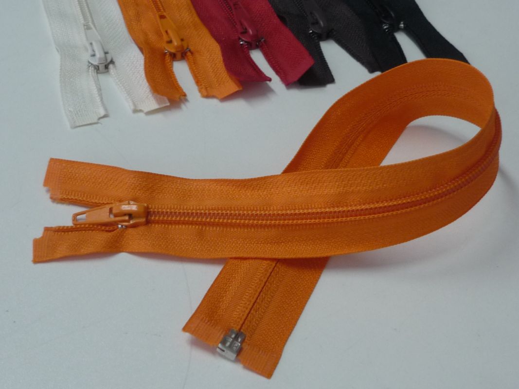 Spirálový zip 5mm dělitelný d. 35 cm - oranžová