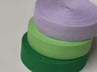 Popruh bavlněný šíře 30 mm | světle fialová, jarní zeleň, trávová zeleň