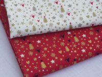 Plátno - vánoční stromky na červené (zlatotisk) dovoz EU Plátno - vánoční stromky na červené (zlatotisk) dovoz EU