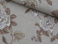  Dekorační (potahová) - hnědá růže na režné ZBYTEK 40cm