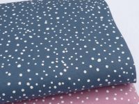 Úplet - rozsypané puntíky  na modré  ZBYTEK 70 cm