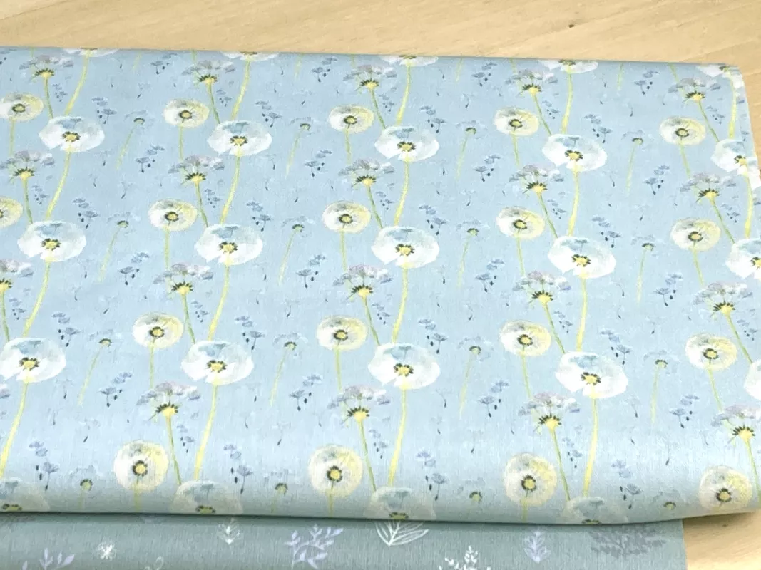 Bavlněný popelín - pampelišky dovoz EU