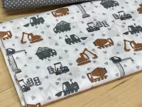 Bavlněný popelín - stavební stroje (130g) dovoz EU Bavlněný popelín - stavební stroje (130g) dovoz EU