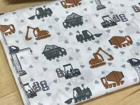 Bavlněný popelín - stavební stroje (130g) dovoz EU Bavlněný popelín - stavební stroje (130g) dovoz EU