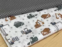 Bavlněný popelín  - stavební stroje  (130g)