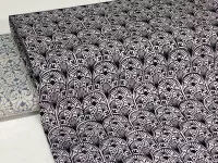 Dekorační látka (kanvas) - černý ornament dovoz EU