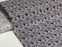 Dekorační látka (kanvas) - černý ornament dovoz EU