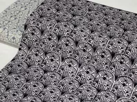 Dekorační látka (kanvas) - černý ornament