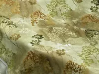 Dekorační látka (kanvas) - rostliny  (zelená, béžová)