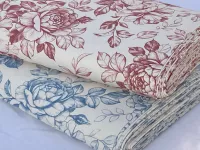 Dekorační látka- velké modré růže na smetanové dovoz EU Dekorační látka- velké modré růže na smetanové dovoz EU