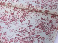 Dekorační látka- velké vínové růže na smetanové dovoz EU Dekorační látka- velké vínové růže na smetanové dovoz EU