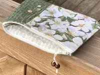 Kosm. taška, pouzdro -jabloňové květy s perletí...
