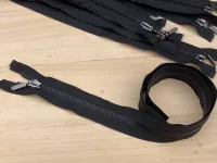 Kostěný zip dělitelný  s ozdobným jezdcem - 90 cm
