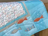 Malá patchworková deka - ryby a kotvy....