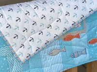 Malá patchworková deka - ryby a kotvy....