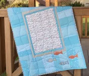 Malá patchworková deka - ryby a kotvy....