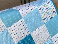 Malá patchworková deka - ryby a vlnky.... Malá patchworková deka - ryby a vlnky....