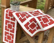 Patchworkový středový ubrus -jmelí na červené....