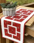 Patchworkový středový ubrus -jmelí na červené....