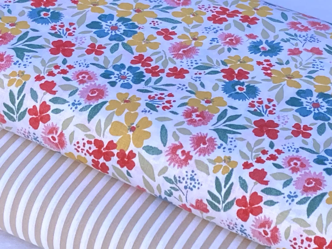 Plátno - BRIDGET (barevné kytičky) dovoz EU