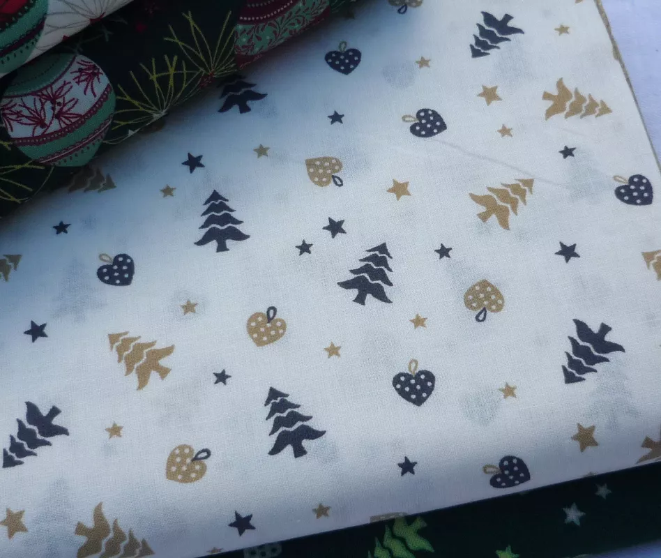 Plátno - stromky a srdíčka na smetanové dovoz EU