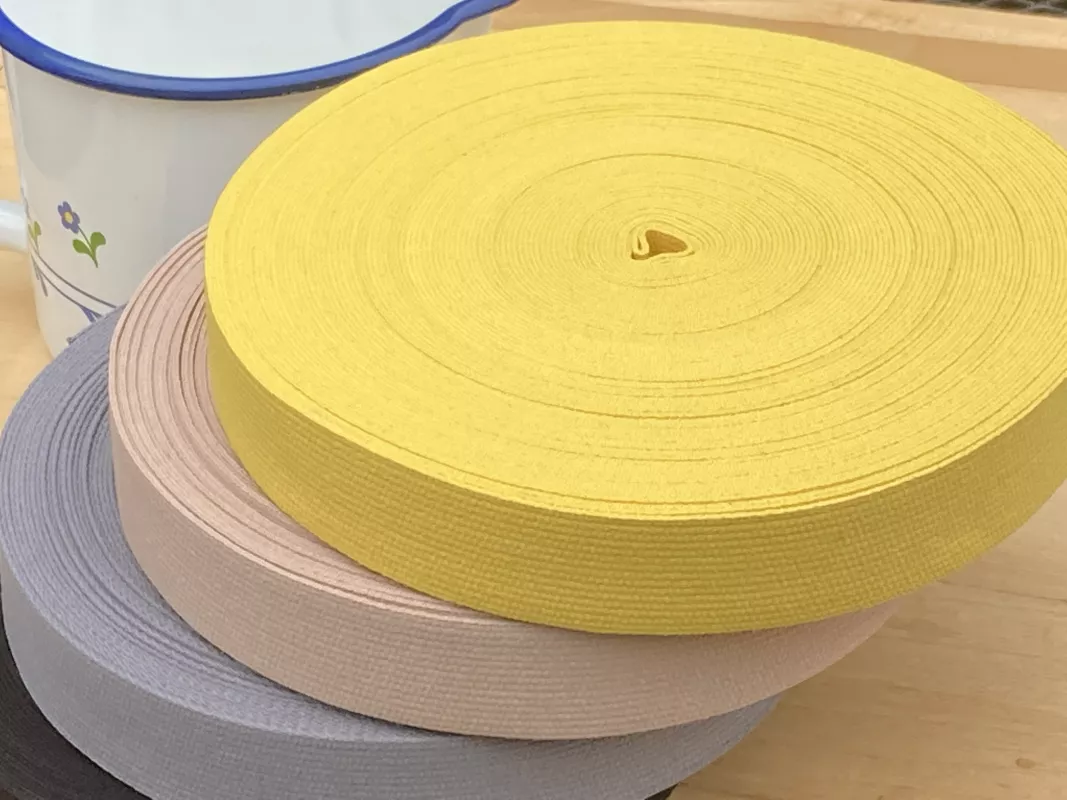 Popruh bavlněný šíře 30 mm - žlutá