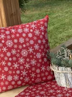 Povlak na polštář- vločky na tmavší červené.....