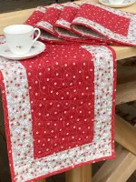 Prostírání - kytičky na červené....