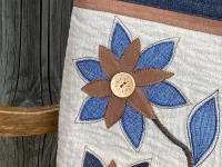 Taška - květy na lnu a JEANS.....