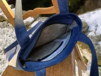 Taška - květy na lnu a JEANS.....