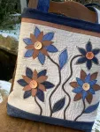 Taška - květy na lnu a JEANS.....