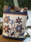 Taška - květy na lnu a JEANS.....