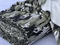 Teplákovina - MASKÁČ khaki-bílo-černá