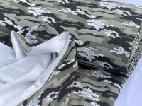 Teplákovina - MASKÁČ khaki-bílo-černá 