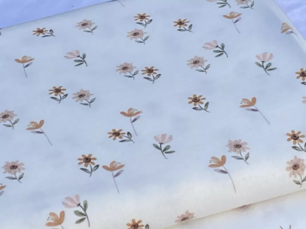 Úplet -kytičky na smetanové (digi tisk, 200 g/m2)