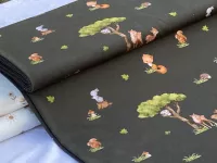 Úplet - lesní zvířátka (digi tisk, tmavá khaki) Úplet - lesní zvířátka (digi tisk, tmavá khaki)