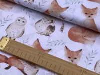 Bavlněné plátno - lišky a sovy (120g) CZ Bavlněné plátno - lišky a sovy (120g) CZ