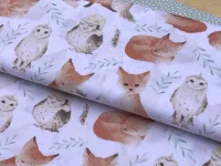 Bavlněné plátno - lišky a sovy (120g) CZ Bavlněné plátno - lišky a sovy (120g) CZ
