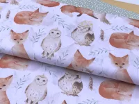 Bavlněné plátno - lišky a sovy (120g) CZ Bavlněné plátno - lišky a sovy (120g) CZ