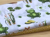 Bavlněné plátno - žáby  (120g)